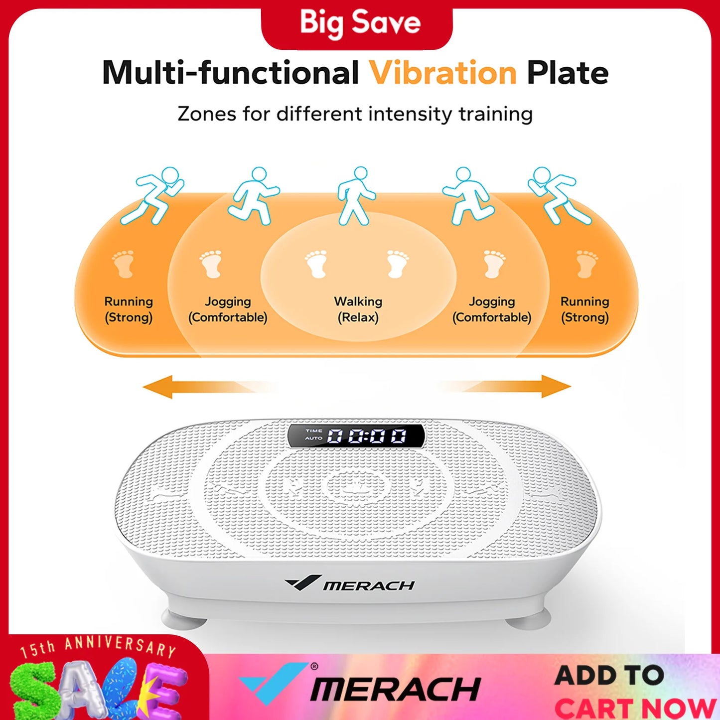 MERACH Vibration Plate Exercise Machine Whole Body Workout Power Vibrate Fitness Platform Vibration Plate Weight Loss & Shaping