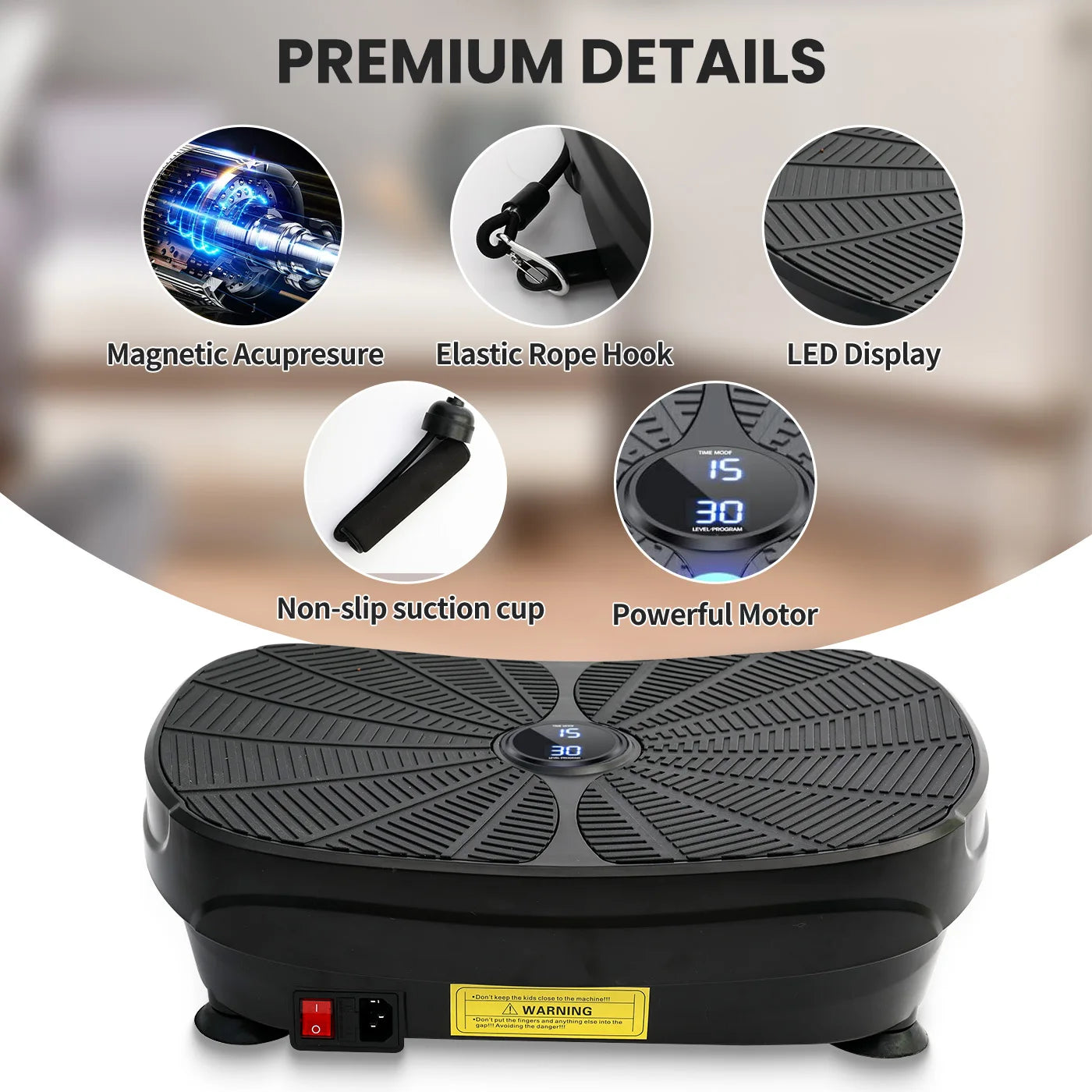 Vibration Plate Exercise Machine Whole Body Workout Power Vibration Shake Platform Fitness Lazy Slimming Resistance Bands