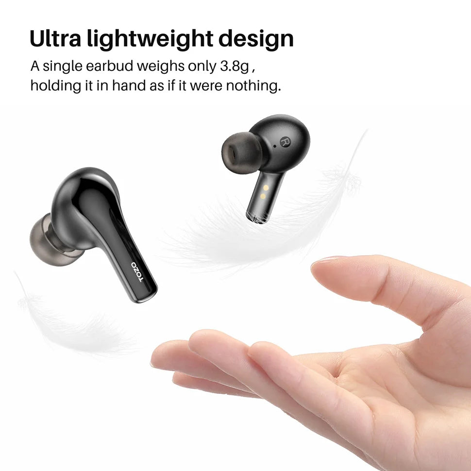 Refurbished TOZO TWS Earbuds ENC HD Call Wireless Bluetooth Sport Headsets Earphones Ultralight Portable Outdoor Home Audio
