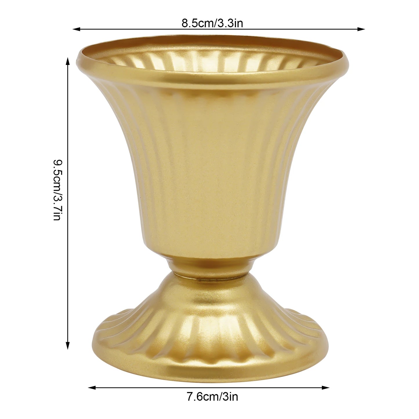 10 Pcs Gold Wedding Froral Vases Flower Holder Pot Planter for Tables Centerpieces  Party Decoration 5.9Inch/3.3inch