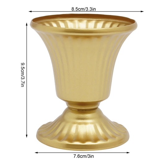 10 Pcs Gold Wedding Froral Vases Flower Holder Pot Planter for Tables Centerpieces  Party Decoration 5.9Inch/3.3inch